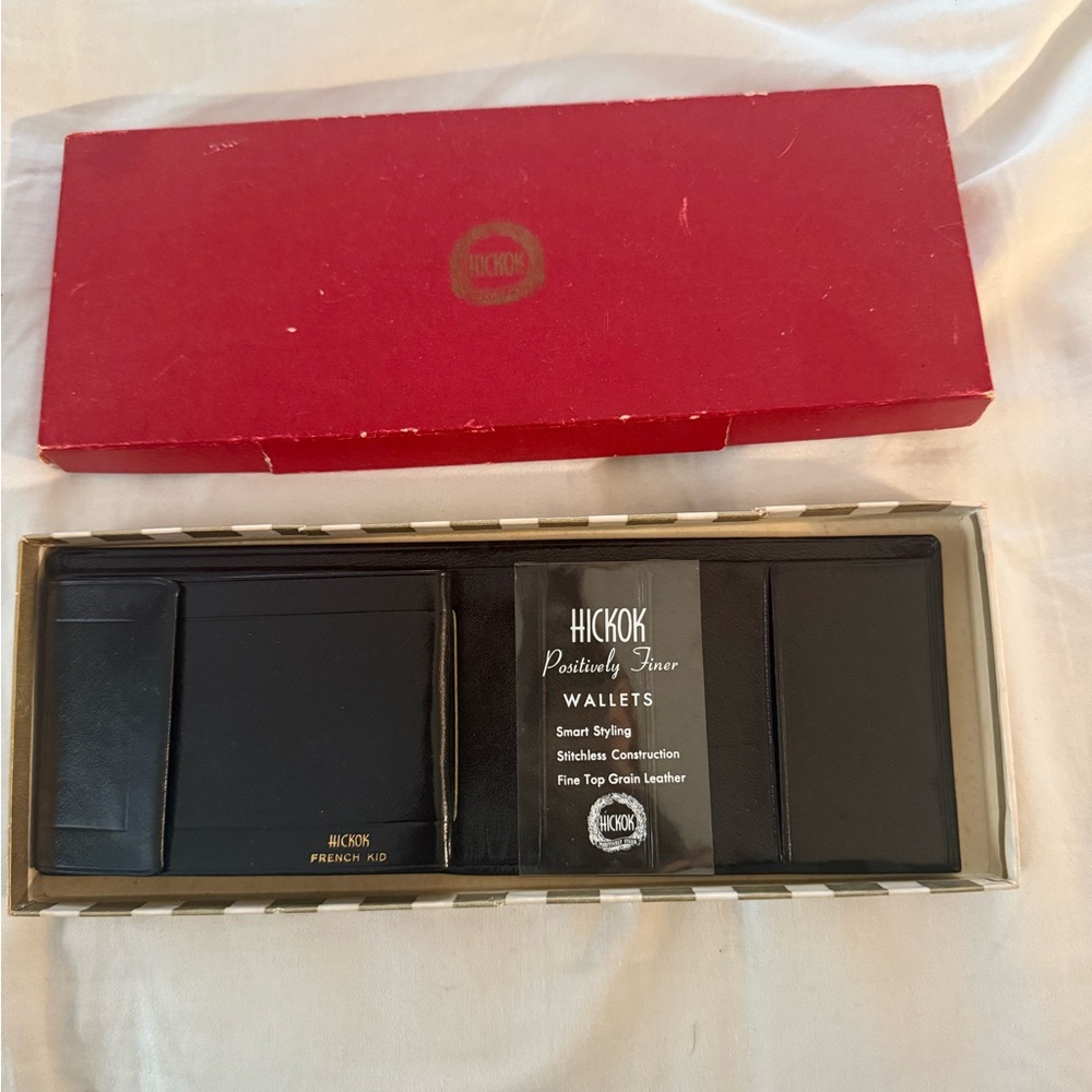 Vintage Hickok Black Leather Wallet